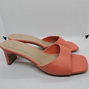 a new day coral pink heeled slides size 8.5